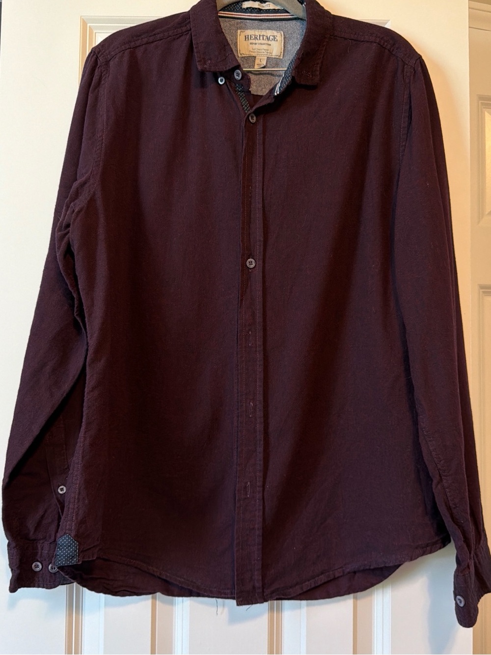 Heritage Men's Long-Sleeve Shirt Jacket in Burgundy